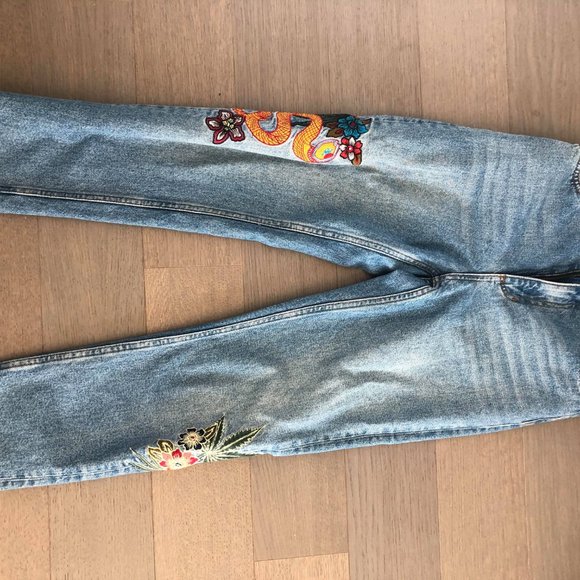 Sandro High Waist Patch Work Jeans - Picture 6 of 8